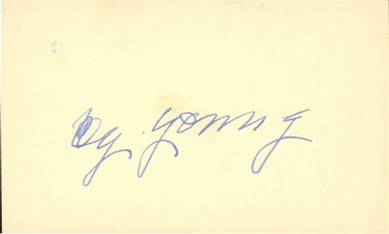 Cy Young Signed Index Card (JSA)